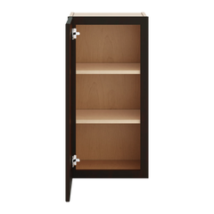 J&K Espresso K8 Single Door Wall Cabinet - 15" W x 30" H
