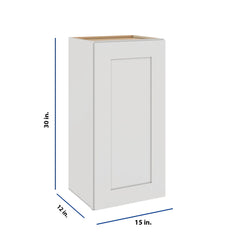 Modernform Cabinet White Shaker 15" W X 30" H X 12" D  Single Door Wall Cabinet