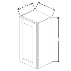 Fabuwood Allure Luxe Cloud White 15" W X 30" H X 12" D Single Door Wall Cabinet