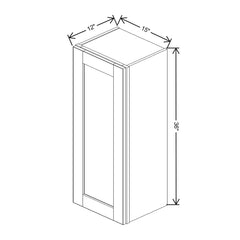 J&K Almond S2 Single Door Wall Cabinet - 15" W x 36" H