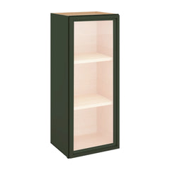 Modernform Cabinet Slim Sage Green 15" W X 36" H X 12" D Single Glass Door Wall Cabinet