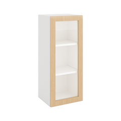 Modernform Cabinet Natural Oak 15" W X 36" H X 12" D Single Glass Door Wall Cabinet