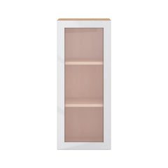 Modernform Cabinet Gloss White 15" W X 36" H X 12" D Single Glass Door Wall Cabinet