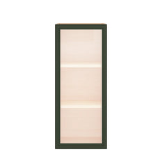 Modernform Cabinet Slim Sage Green 15" W X 36" H X 12" D Single Glass Door Wall Cabinet