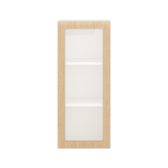 Modernform Cabinet Natural Oak 15" W X 36" H X 12" D Single Glass Door Wall Cabinet