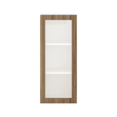 Modernform Cabinet Walnut 15" W X 36" H X 12" D Single Glass Door Wall Cabinet