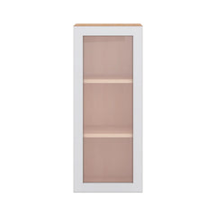 Modernform Cabinet Matte White 15" W X 36" H X 12" D Single Glass Door Wall Cabinet