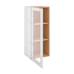 Modernform Cabinet Gloss White 15" W X 36" H X 12" D Single Glass Door Wall Cabinet
