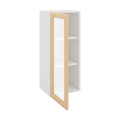 Modernform Cabinet Natural Oak 15" W X 36" H X 12" D Single Glass Door Wall Cabinet