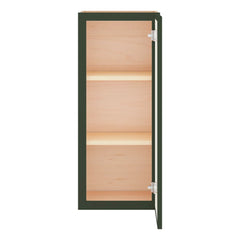 Modernform Cabinet Slim Sage Green 15" W X 36" H X 12" D Single Glass Door Wall Cabinet