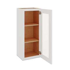 Modernform Cabinet White Shaker 15" W X 36" H X 12" D Single Glass Door Wall Cabinet