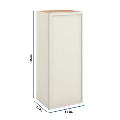 Modernform Cabinet Slim Dove White 15" W X 36" H X 12" D Single Door Wall Cabinet