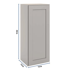 CNC Luxor 5-Piece Misty Grey 15" W X 36" H Single Door Wall Cabinet