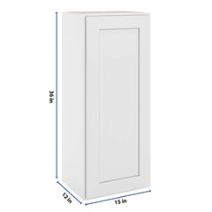 CNC Luxor 5-Piece White 15" W X 36" H Single Door Wall Cabinet