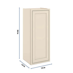 J&K Pearl Glazed H9 Single Door Wall Cabinet - 15" W x 36" H