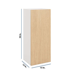 Modernform Cabinet Natural Oak 15" W X 36" H X 12" D Single Door Wall Cabinet