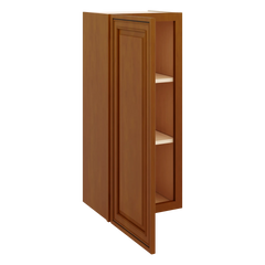 J&K Mocha Glazed K10 Single Door Wall Cabinet - 15" W x 36" H