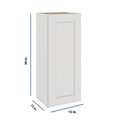 Modernform Cabinet White Shaker 15" W X 36" H X 12" D Single Door Wall Cabinet