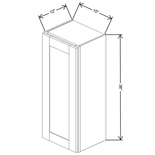 Fabuwood Allure Fusion Dove Wall 15"W x 36"H Shaker Cabinet