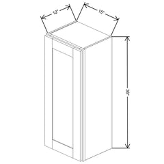 Fabuwood Allure Luxe Hunter Green 15" W X 36" H X 12" D Single Door Wall Cabinet