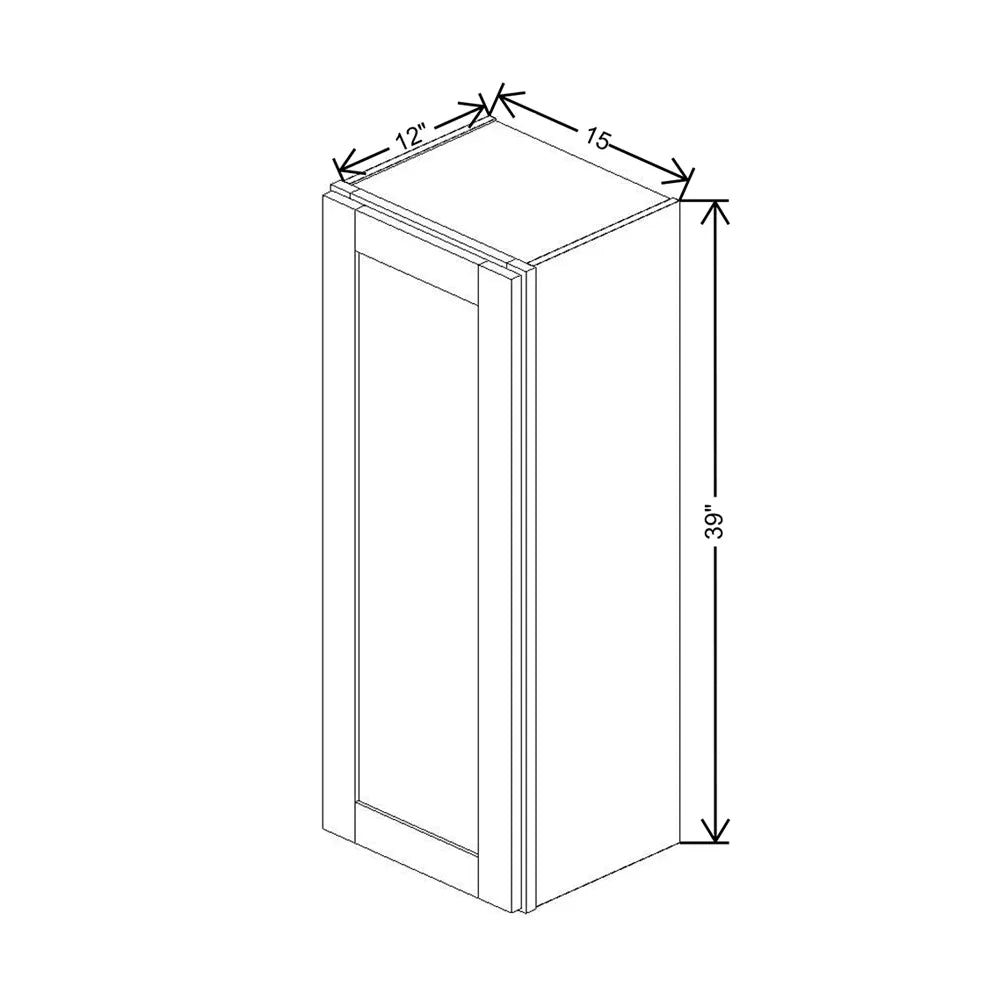 Fabuwood Allure Galaxy Dove 15" W X 39" H X 12" D  Single Door Wall Cabinet