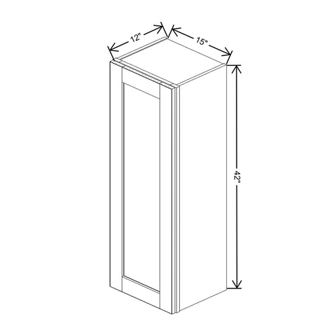J&K Mahogany J5 Single Door Wall Cabinet - 15" W x 42" H