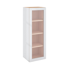 Modernform Cabinet Gloss White 15" W X 42" H X 12" D Single Glass Door Wall Cabinet