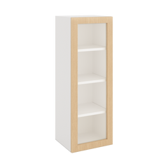 Modernform Cabinet Natural Oak 15" W X 42" H X 12" D Single Glass Door Wall Cabinet