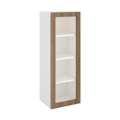 Modernform Cabinet Walnut 15" W X 42" H X 12" D Single Glass Door Wall Cabinet