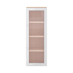 Modernform Cabinet Gloss White 15" W X 42" H X 12" D Single Glass Door Wall Cabinet