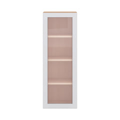 Modernform Cabinet Matte White 15" W X 42" H X 12" D Single Glass Door Wall Cabinet