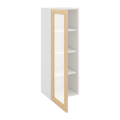 Modernform Cabinet Natural Oak 15" W X 42" H X 12" D Single Glass Door Wall Cabinet
