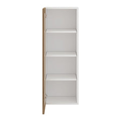 Modernform Cabinet Walnut 15" W X 42" H X 12" D Single Glass Door Wall Cabinet