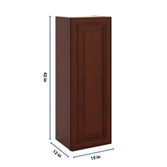 J&K Mahogany J5 Single Door Wall Cabinet - 15" W x 42" H