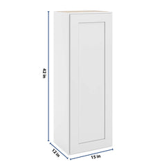 CNC Luxor 5-Piece White 15" W X 42" H Single Door Wall Cabinet