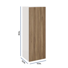 Modernform Cabinet Walnut 15" W X 42" H X 12" D Single Door Wall Cabinet