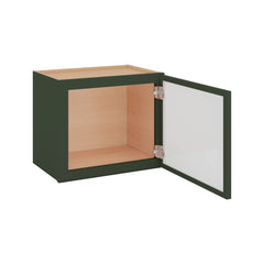 Modernform Cabinet Slim Sage Green 18" W X 15" H X 12" D Single Glass Door Wall Cabinet