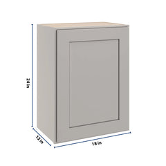 CNC Luxor 5-Piece Misty Grey 18" W X 24" H Single Door Wall Cabinet