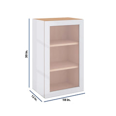 Modernform Cabinet Gloss White 18" W X 30" H X 12" D Single Glass Door Wall Cabinet