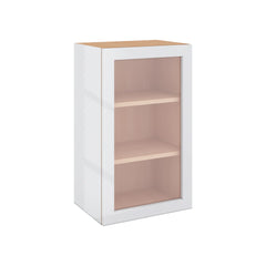 Modernform Cabinet Gloss White 18" W X 30" H X 12" D Single Glass Door Wall Cabinet