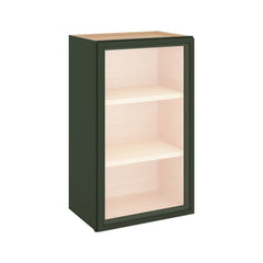 Modernform Cabinet Slim Sage Green 18" W X 30" H X 12" D Single Glass Door Wall Cabinet