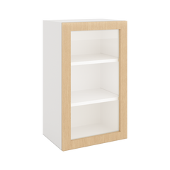 Modernform Cabinet Natural Oak 18" W X 30" H X 12" D Single Glass Door Wall Cabinet