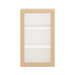 Modernform Cabinet Natural Oak 18" W X 30" H X 12" D Single Glass Door Wall Cabinet
