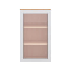 Modernform Cabinet Matte White 18" W X 30" H X 12" D Single Glass Door Wall Cabinet