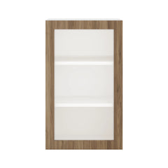 Modernform Cabinet Walnut 18" W X 30" H X 12" D Single Glass Door Wall Cabinet