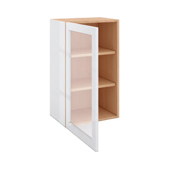 Modernform Cabinet Gloss White 18" W X 30" H X 12" D Single Glass Door Wall Cabinet