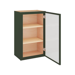 Modernform Cabinet Slim Sage Green 18" W X 30" H X 12" D Single Glass Door Wall Cabinet