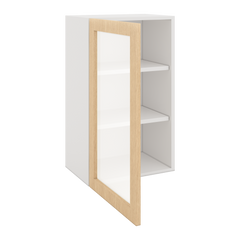 Modernform Cabinet Natural Oak 18" W X 30" H X 12" D Single Glass Door Wall Cabinet