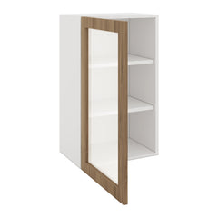 Modernform Cabinet Walnut 18" W X 30" H X 12" D Single Glass Door Wall Cabinet