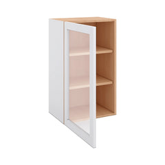 Modernform Cabinet Matte White 18" W X 30" H X 12" D Single Glass Door Wall Cabinet